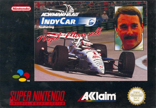 Newman-Haas IndyCar box art for Super Nintendo
